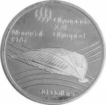 Canada V&eacute;lodrome Olympique - 10 Dollars Argent 1976 CANADA - Jeux Olympiques Montr&eacute;al 1976