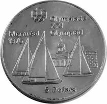Canada Voile - 5 Dollars Argent 1973 CANADA - Jeux Olympiques Montr&eacute;al 1976