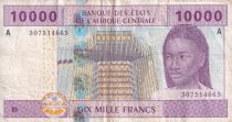 Cape Verde 10000 Francs - Woman- Train, plane - ND (2002) - P.410A