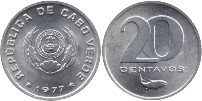 Cape Verde 20 Centavos - Emblem - 1977