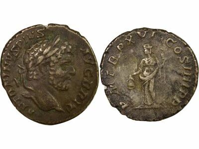 Caracalla - Silver Denarius, Virtus - 210 Rome