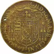 Cardinal, Louis III de Guise - Brass Counter Token - Cluny - 1618, Pierced