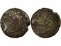 Carnutes / Pictones / Bituriges  - Drachm with Wolf and Horse, Cheek Tattoo  - Ist Century BC