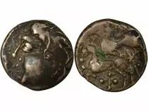 Carnutes / Pictones / Bituriges  - Drachm with Wolf and Horse, Cheek Tattoo  - Ist Century BC