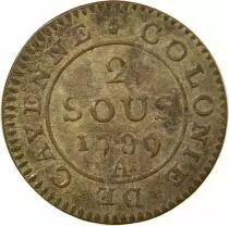 Cayenne, Louis XVI - 2 Sous - 1789 A Paris