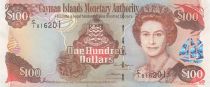 Cayman Islands 100 Dollars 2006 - Elizabeth II, harbor view - Serial C1