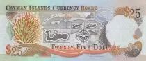 Cayman Islands 25 Dollars 1996 - Elizabeth II, islands map - Serial B1