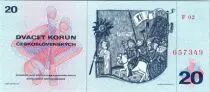 Cecoslovacchia 20 Korun - Jan Zizka - Arms - 1970