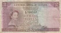Ceil�n 2 Rupees - Elizabeth II - 1952 - Ceylon - Series E.10