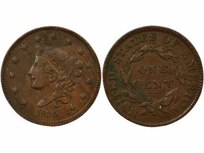 Cent, Coronet / Matron, Type 2 - 1835 Philadelphia