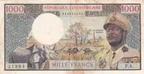 Central African Republic 1000 Francs - Bokassa - ND (1974) - Serial F.6 - P.02