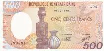Central African Republic 500 Francs - Carving and jug  - 1991 - Serial L.04 - P.14d