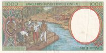 Central African States 1000 Francs -  Young man - Harvesting coffee beans - 1993 - L (Gabon) - P.402La