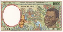 Central African States 1000 Francs -  Young man - Harvesting coffee beans - 1994 - E (Cameroon) - P.202Eb