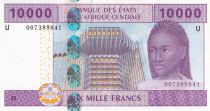 Central African States 10000 Francs - Woman- Train, plane - 2002 - P.210U