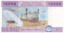 Central African States 10000 Francs - Woman- Train, plane - 2002 - P.210U