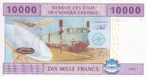 Central African States 10000 Francs - Woman- Train, plane - 2002 - P.310Ma