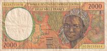 Central African States 2000 Francs - 1993 - Letter L - Gabon