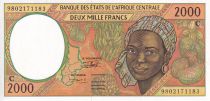 Central African States 2000 Francs - Tropicals fruits - 1998 - Letter C (Congo) - P.102Ce