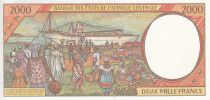 Central African States 2000 Francs - Tropicals fruits - Market - Letter P (Chad) - P.603Pb