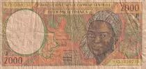 Central African States 2000 Francs - Tropicals fruits - ND - (1993-1999) - Central Africa - F - P.303F