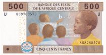 Central African States 500 Francs - Education - Village - 2002 - Letter U (Cameroun) - P.206U