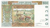 Central African States 500 Francs - Old man - Agriculture - 1996 - Letter K (Senegal) - P.710Kf