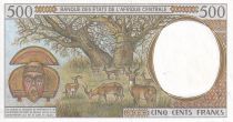 Central African States 500 Francs - Young man - Ox, deers - ND (1994) - F (Centrafrique) XF - P.301Fc