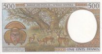 Central African States 500 Francs - Young man, ox, deers - 2000 - Lettrer P (Chad) - P.601Pg