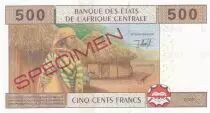 Central African States 500 Francs Education - 2002 - Letter U Cameroon - Specimen