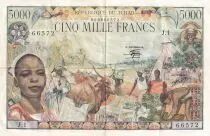 Central African States 5000 Francs - 1980 - Chad - Serial J.1 - VF - P.08