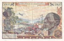 Central African States 5000 Francs - 1980 - Chad - Serial J.1 - VF - P.08