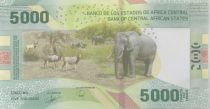 Central African States 5000 Francs - Building - Animals - 2020 (2022) - Lettrer D
