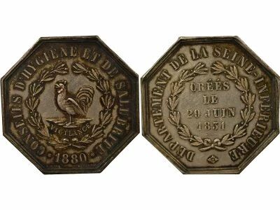 Central Council of Hygiene & Public Health ? Silver Token ? 1880