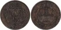 Cerde&ntilde;a 5 Centesimi Arms - 1826