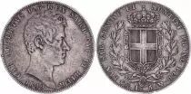 Cerde�a 5 Lire Charles-Albert - Arms - 1849 P Anchor