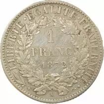Ceres - 1 Silver Franc, IIIrd Republic -1872 K Bordeaux