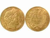 Ceres - 10 Gold Francs, IIIrd Republic - 1896 A Paris
