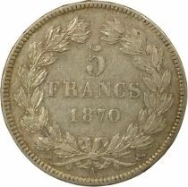 Ceres - 5 Francs Silver, without Lettering - 1870 A Paris