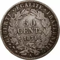 CERES ?- 50 CENTIMES ARGENT 1871 A PARIS