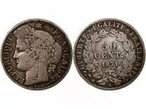 CERES ?- 50 CENTIMES ARGENT 1871 A PARIS