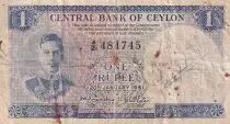 Ceylan 1 Rupee - George VI - 1951 - TB - P.47