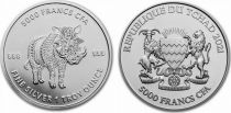 Chad 5000 Francs Warthog Mandala - Oz Silver 2021
