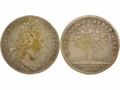 Chambre aux Deniers - Silvered Brass Token - XVIIth Century