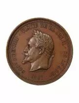 Chambre de Commerce de Lille, Napol&eacute;on III - M&eacute;daille Cuivre 1867