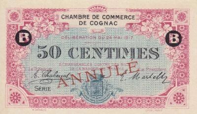 Charente 50 Centimes - Chambre de Commerce de Cognac - 24-05-1917 - Annul�