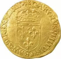 Charles IX - Gold Ecu with Sun - 1562 H La Rochelle