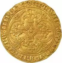 Charles VI - Gold Ecu with Crown, 1st Issue - 1385 / 1388 Montpellier