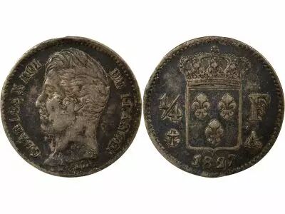 Charles X - 1/4 Silver Franc - 1827 A Paris