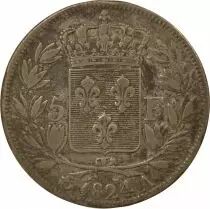 Charles X - 5 Silver Francs, 1st Type - 1824 A Paris